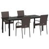 vidaXL Set de masă pentru grădină 5 pcs Maro Oțel vopsit electrostatic