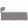 vidaXL Pat box spring cu saltea, gri taupe, 200x200 cm, textil