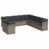 vidaXL Set canapele de grădină cu perne, 11 piese, gri, poliratan