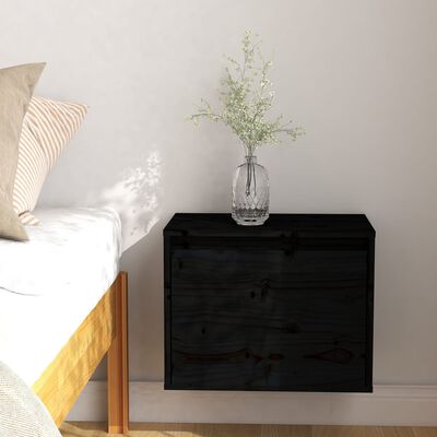 vidaXL Dulap de perete, negru, 45x30x35 cm, lemn masiv de pin