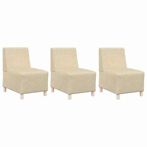 vidaXL Unitate Sofa Modulară Fără Brațe 3 pcs Crem 55 x 74 x 82 cm
