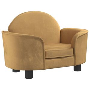 vidaXL Pat de c&acirc;ini, maro, 66x40x45 cm, catifea