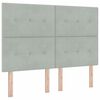 vidaXL Pat cu arcuri cu headboard Gri deschis 140 x 190 cm Catifea