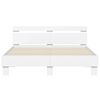vidaXL Cadru de pat cu led cu headboard Alb 152 x 203 cm Lemn compozit