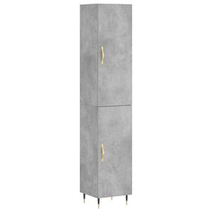 vidaXL Dulap &icirc;nalt, gri beton, 34,5x34x180 cm, lemn prelucrat