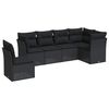 vidaXL Set mobilier de grădină cu perne, 6 piese, negru, poliratan