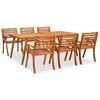 vidaXL Set mobilier de grădină cu 7 piese, 201,5x100 cm, lemn masiv de salc&acirc;m