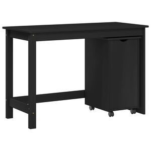 vidaXL Set birou și cabinet 2 buc. Negru Lemn masiv de pin