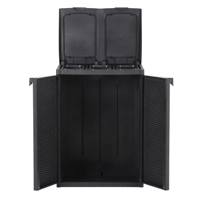 vidaXL Coș de gunoi cu 2 uși, negru, 65x45x88 cm, PP