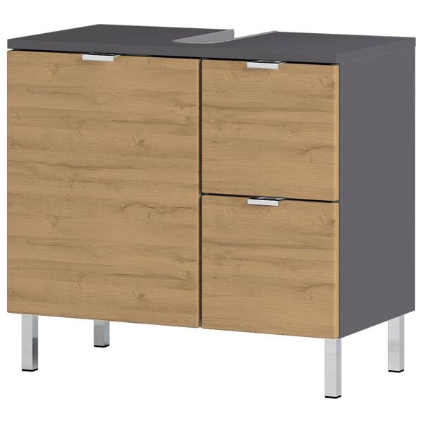 Germania Dulap lavoar GW-Mauresa 34x60x56 cm grafit și stejar Grandson