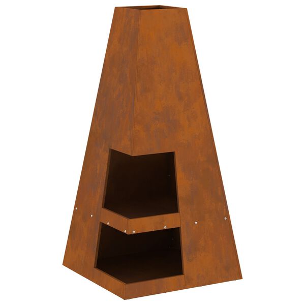 vidaXL Cuptor de foc Maro 50 x 50 x 100 cm Oțel