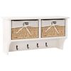 vidaXL Raft de perete, alb, 60 x 23,5 x 33 cm, lemn de paulownia