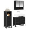 vidaXL Set de mobilier pentru baie 3 pcs Stejar Negru Lemn compozit