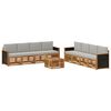 vidaXL Set de canapele de exterior 9 buc. Natural și gri deschis
