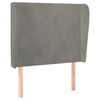 vidaXL Tăblie de pat cu aripioare gri deschis 103x23x118/128cm catifea