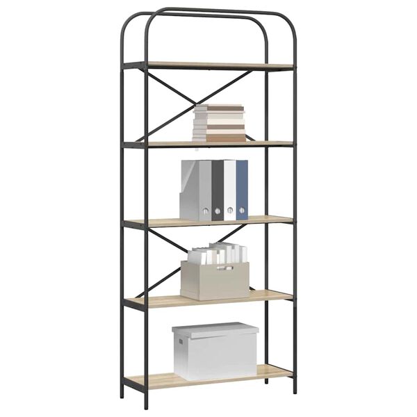 vidaXL Raft pentru cărți Stejar Sonoma 80 x 30 x 183 cm Lemn compozit