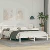 vidaXL Cadru de pat cu headboard Alb 150 x 200 cm Lemn de pin masiv