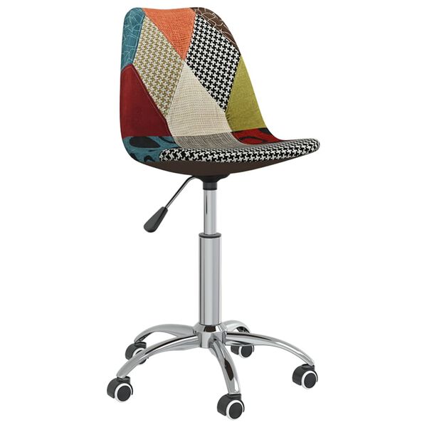 vidaXL Scaune de bucătărie pivotante, 6 buc., material textil, petice