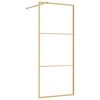 vidaXL Paravan de duș walk-in auriu, 90x195 cm sticlă ESG transparentă
