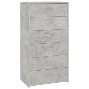 vidaXL Dulap cu 6 sertare, gri beton, 50x34x96 cm, lemn prelucrat