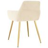 vidaXL Scaune de bucătărie, 2 buc., crem, catifea