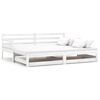 vidaXL Pat extensibil de zi, 2x(90x200) cm, alb, lemn masiv de pin