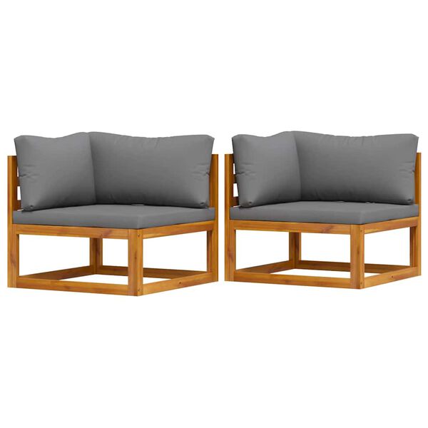 vidaXL Canapele de colț modulare cu perne, 2 buc., gri &icirc;nchis