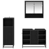 vidaXL Set de mobilier pentru baie 3 pcs Stejar Negru Lemn compozit
