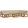 vidaXL Set de canapele de exterior cu pernă 9 pcs Natural și Bej