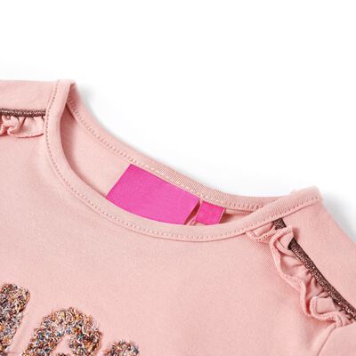 Tricou de copii cu mâneci lungi roz deschis 92