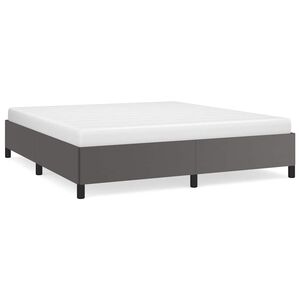 vidaXL Cadru de pat, gri, 160x200 cm, piele ecologică