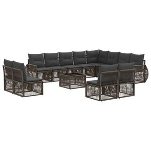 vidaXL Set de canapele pentru grădină 13 pcs Gri și gri &icirc;nchis