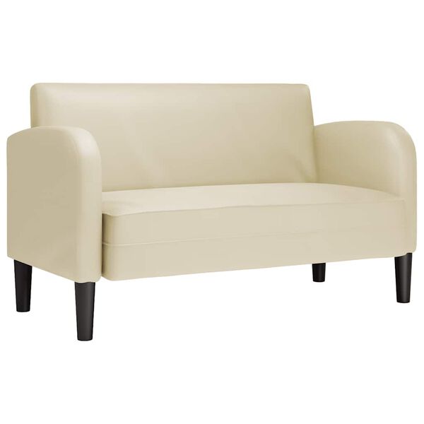 vidaXL Canapea Loveseat crem 110 cm piele artificială