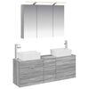 vidaXL Set de mobilier pentru baie 4 pcs Sonoma gri