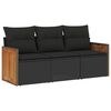 vidaXL Set mobilier de grădină cu perne, 3 piese, negru, poliratan