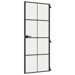 vidaXL Ușă de interior negru 83x201,5 cm sticlă securiz./aluminiu slim