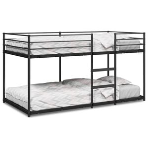 vidaXL Pat supraetajat fără saltea negru 75x190 cm oțel