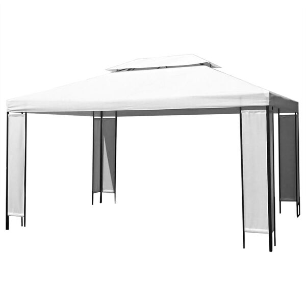 vidaXL Pavilion cu șir de lumini LED, alb, 3x4 m