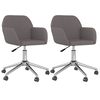 vidaXL Scaune de bucătărie pivotante, 2 buc., gri &icirc;nchis, textil