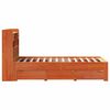 vidaXL Pat cu bibliotecă fără saltea, maro, 100x200 cm, lemn masiv pin