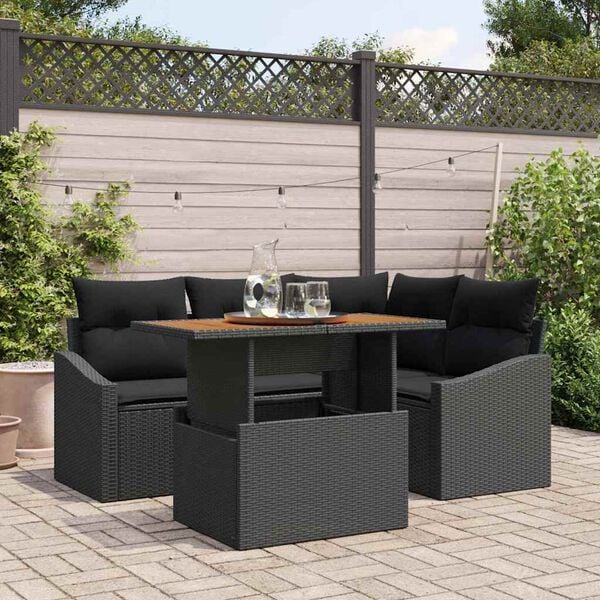 vidaXL Set de masă pentru grădină Negru și Maro 100 x 55 x 73 cm