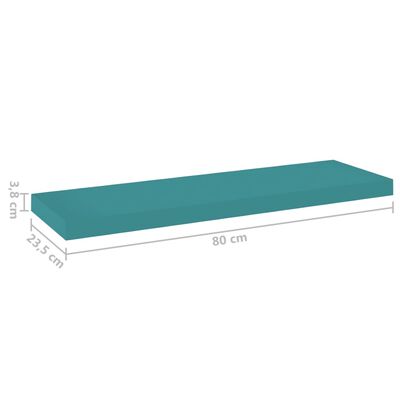vidaXL Raft de perete suspendat, albastru, 80x23,5x3,8 cm, MDF