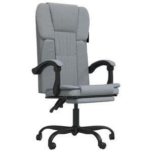 vidaXL Fotoliu de birou rabatabil, gri deschis, textil