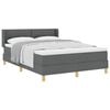 vidaXL Pat cu arcuri cu headboard Gri &icirc;nchis 200 x 160 cm țesătură