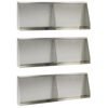 vidaXL Zid de sprijin 6 buc. 60 x 12 x 40 cm Oţel inoxidabil Argintiu