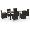 vidaXL Set mobilier de exterior cu perne, 7 piese, poliratan
