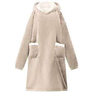 vidaXL Hanorac pătură Bej M Fleece și Flanel