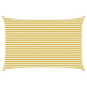 vidaXL P&acirc;nză de umbră Galben și alb 3 x 4 m HDPE