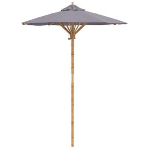 vidaXL Parasol de Grădină Gri &icirc;nchis &Oslash; 270 x 260 cm Bambus