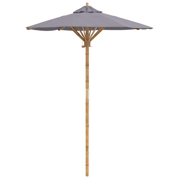 vidaXL Parasol de Grădină Gri &icirc;nchis &Oslash; 270 x 260 cm Bambus